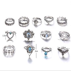 Jewelry - NEW Boho Chic Mixed 13 Piece Ring Set Jewelry - NEW Boho Chic Mixed 13 Piece Ring Set
